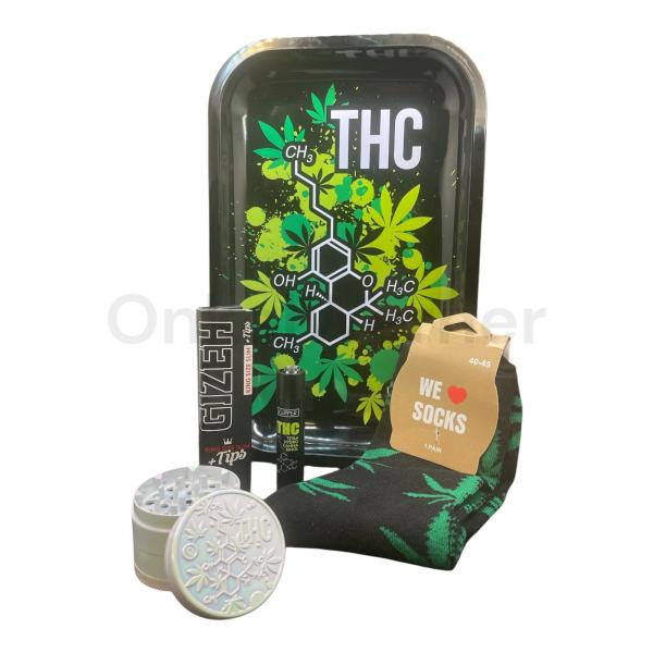 THC Molecule Rolling Grinder Smoker Clipper Set Large